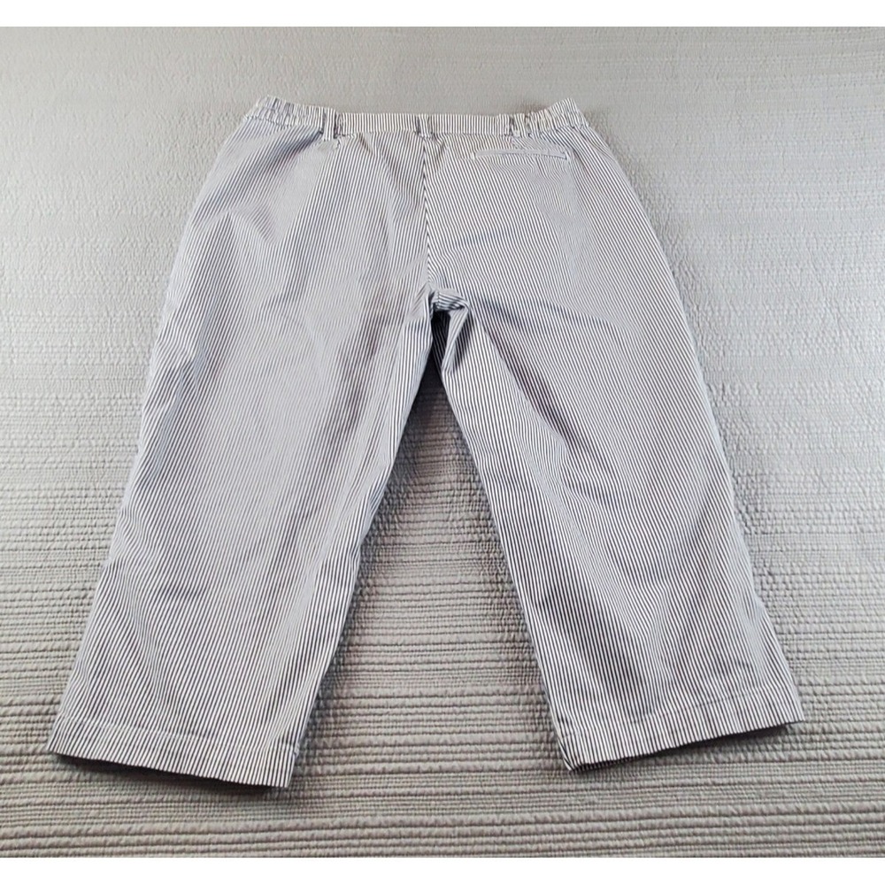 Coastal Nautical Striped Deck Pants Navy White Karen Scott Women's Size 10 - Picture 13 of 14